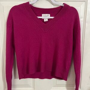 Rachel Zoe Bright Fuchsia V-Neck Sweater